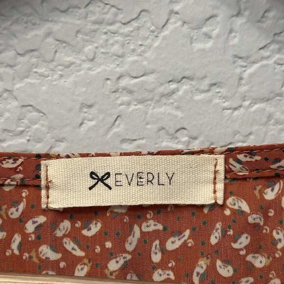 Everly Dress Womens Small Cottagecore Boho Lined 3/4 Sleeve Shift Knee Length - Picture 8 of 12